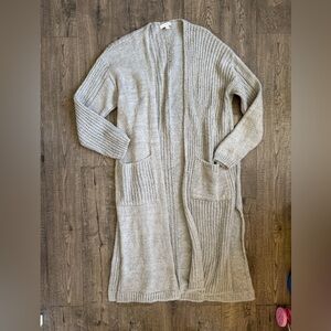 Topshop Nordstrom Long Grey Duster Cardigan- Size 4-6